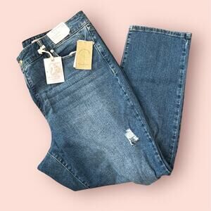 NWT Jessica Simpson spotlight high rise slim straight Bluen Denim Jeans Sz 18W